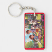 Monogrammed Husky Dogs having plezier met het kind Sleutelhanger (Voorkant)