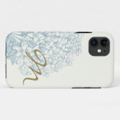Monogrammed Hydrangea Case-Mate iPhone Case (Achterkant (horizontaal))