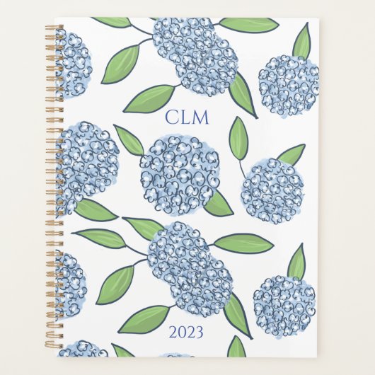 Monogrammed Hydrangea Planner (Voorkant)