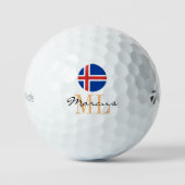 Monogrammed IJslandse vlag en IJsland Golf Balls Golfballen (Voorkant)