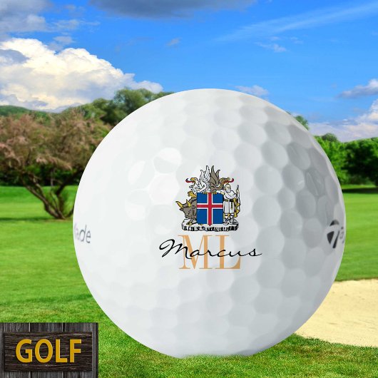 Monogrammed IJslandse vlag en IJsland Golf Balls Golfballen