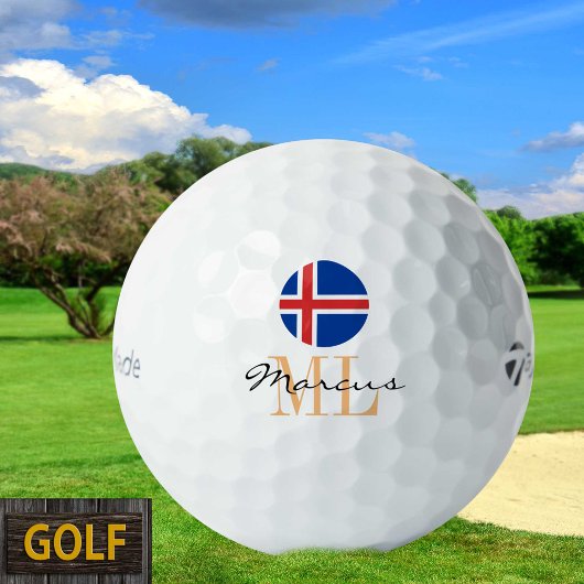 Monogrammed IJslandse vlag en IJsland Golf Balls Golfballen