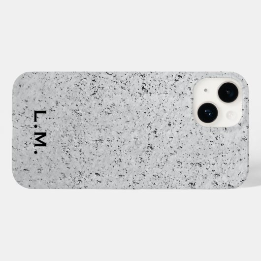 Monogrammed Illustrated Concrete iPhone Case (Achterkant (horizontaal))