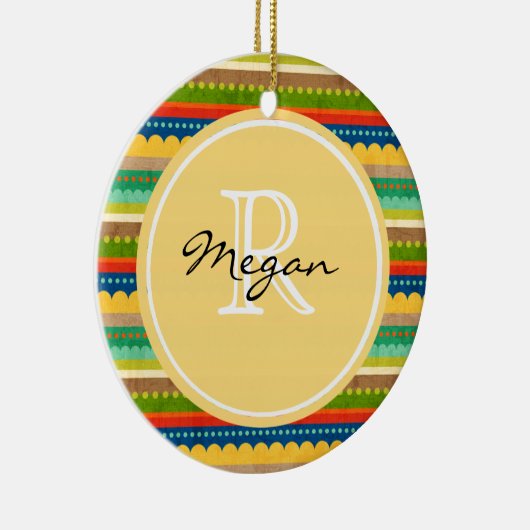 Monogrammed Indian Blanket Keramisch Ornament (Rechts)