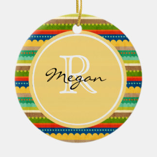 Monogrammed Indian Blanket Keramisch Ornament