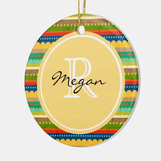 Monogrammed Indian Blanket Keramisch Ornament (Links)