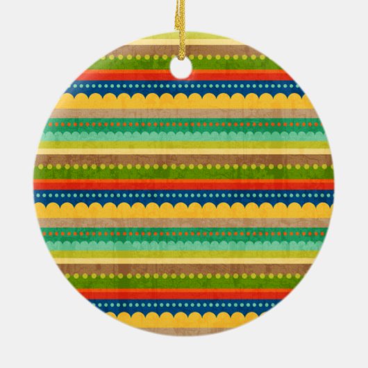 Monogrammed Indian Blanket Keramisch Ornament (Achterkant)