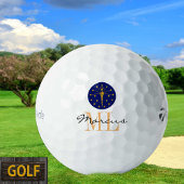 Monogrammed Indiana Flag & Indiana, Verenigde Stat Golfballen