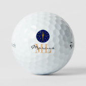 Monogrammed Indiana Flag & Indiana, Verenigde Stat Golfballen (Voorkant)