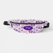 Monogrammed Indigo Roze Bloem Vlinder Doodle Heuptasje (Voorkant)