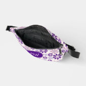 Monogrammed Indigo Roze Bloem Vlinder Doodle Heuptasje (Open)