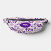 Monogrammed Indigo Roze Bloem Vlinder Doodle Heuptasje (Liggend)