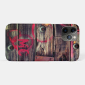 Monogrammed Industrial Rustic Wood Pattern Case-Mate iPhone Case (Achterkant (horizontaal))