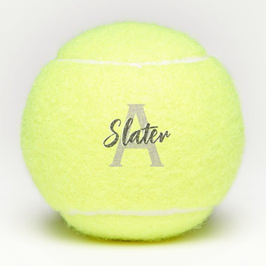 Monogrammed Initiaal Custom Tennis Ball Gift Tennisballen (Voorkant)