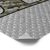 Monogrammed Initiaal E Hydrangea Floral Poster (Hoek)