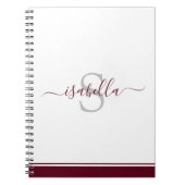 Monogrammed Initiaal Elegant Script Burgundy Notitieboek (Voorkant)