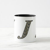 Monogrammed Initiaal J Hydrangea Floral Mok (Midden)