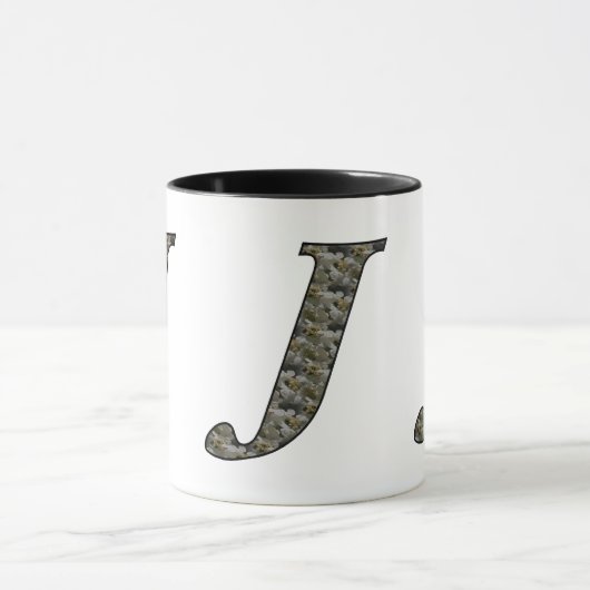 Monogrammed Initiaal J Hydrangea Floral Mok (Midden)