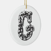 Monogrammed Initiaal Letter G Kerstmis Ornament - (Rechts)