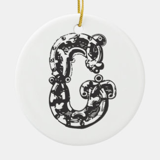 Monogrammed Initiaal Letter G Kerstmis Ornament -