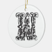 Monogrammed Initiaal Letter W Kerstannament - Keramisch Ornament (Links)