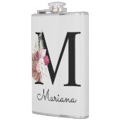 Monogrammed Initiaal M Pink Boho Floral Heupfles (Links)