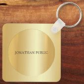 Monogrammed Initiaal naam Faux Gold  Sleutelhanger (Achterkant)