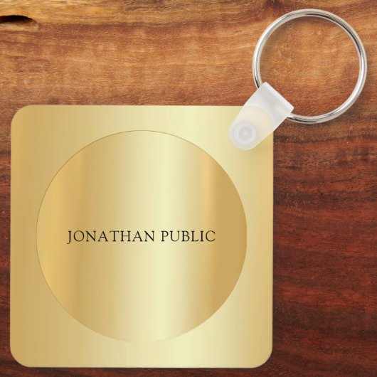 Monogrammed Initiaal naam Faux Gold  Sleutelhanger (Achterkant)