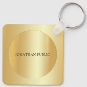 Monogrammed Initiaal naam Faux Gold  Sleutelhanger (Achterkant)