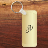 Monogrammed Initiaal naam Faux Gold Trendy Sleutelhanger (Voorkant)