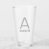 Monogrammed Initiaal Name Simple Modern Pint Glas (Voorkant)