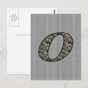 Monogrammed Initiaal O Hydrangea Floral Briefkaart