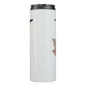 Monogrammed Initiaal W Pink Boho Girly Floral Thermosbeker (Achterkant)