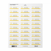 Monogrammed Initiaal Yellow Return Address Etiket (Full Sheet)