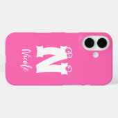 Monogrammed initial letter script name pink Case-Mate iPhone case (Achterkant (horizontaal))