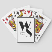 Monogrammed Initialen en Naam Zwart & Wit Deck Pokerkaarten (Achterkant)