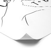 Monogrammed Initialen Love Heart Line Art Tekening Poster (Hoek)