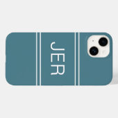 Monogrammed Initialen Modern Turquoise Sjabloon Case-Mate iPhone Case (Achterkant (horizontaal))