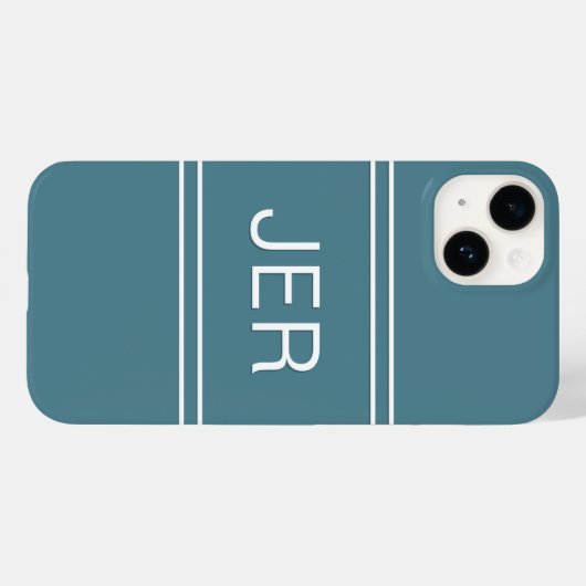 Monogrammed Initialen Modern Turquoise Sjabloon Case-Mate iPhone Case (Achterkant (horizontaal))