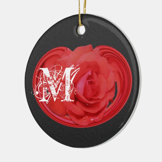 Monogrammed Initialen Roos Floral Ornament (Links)