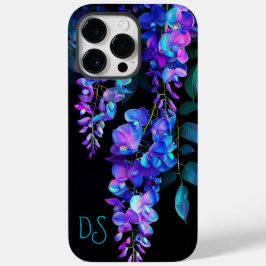 Monogrammed iPhone 14 Pro Max hoesje bloemen