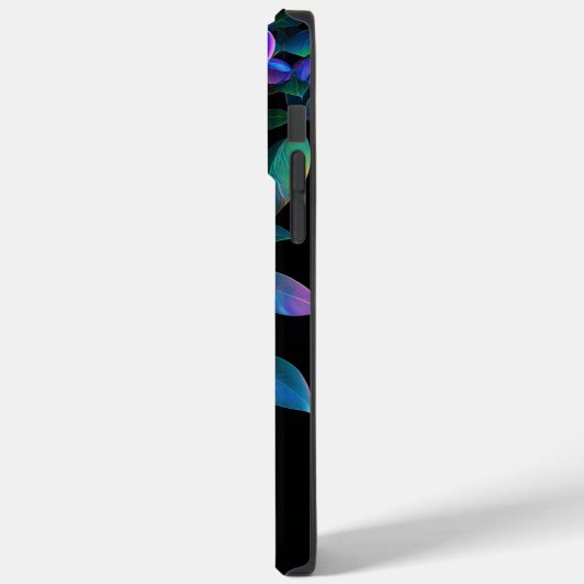 Monogrammed iPhone 14 Pro Max hoesje bloemen (Achterkant / Links)