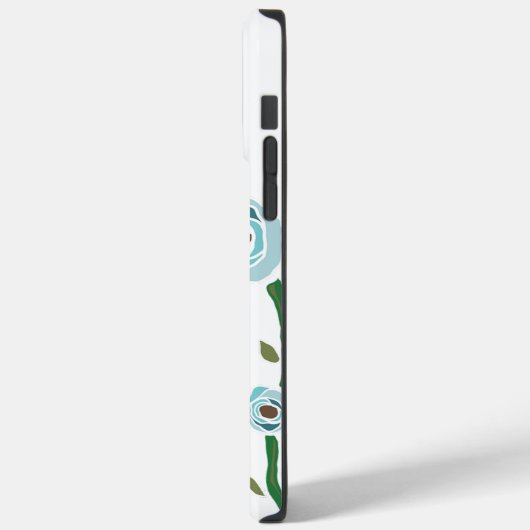 Monogrammed iPhone 14 Pro Max hoesje bloemen (Achterkant / Links)