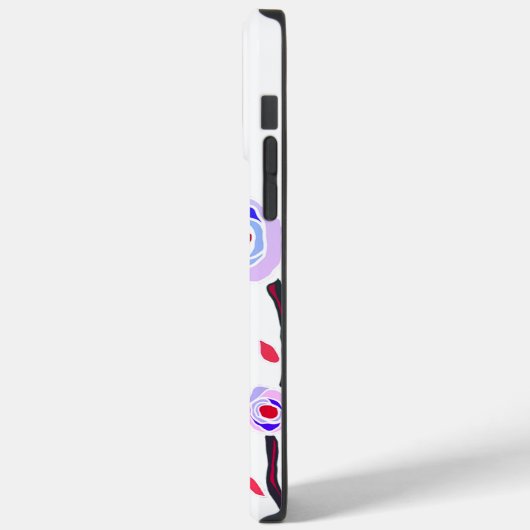 Monogrammed iPhone 14 Pro Max hoesje bloemen (Achterkant / Links)