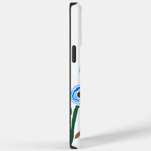 Monogrammed iPhone 14 Pro Max hoesje bloemen (Achterkant / Rechts)