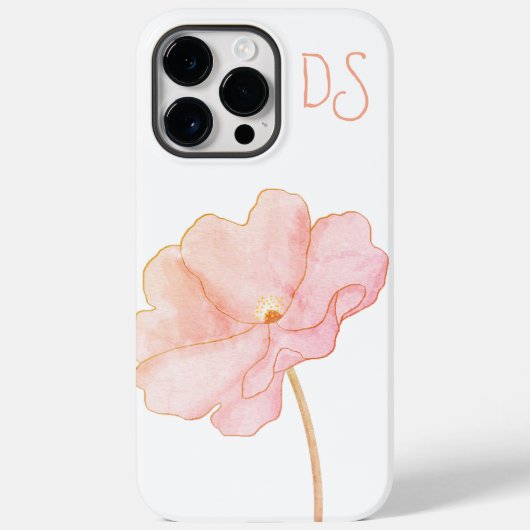 Monogrammed iPhone 14 Pro Max hoesje bloemen (Achterkant)