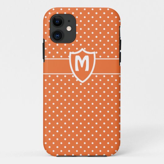 Monogrammed iPhone 5 Hoesje, Oranje pooldots Case-Mate iPhone Case (Achterkant)