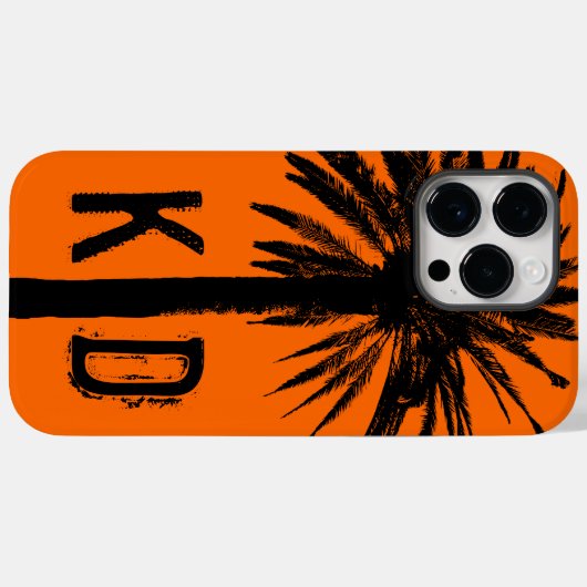 Monogrammed iPhone hoesje met palmboom ontwerp (Achterkant (horizontaal))