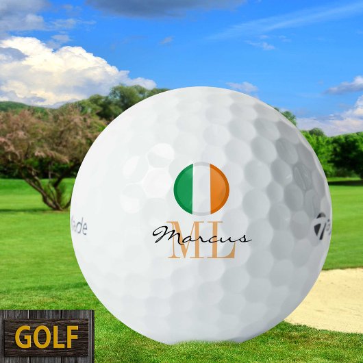 Monogrammed Irish Flag & Ireland Golf Balls Golfballen