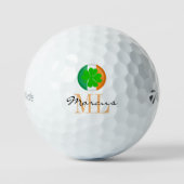 Monogrammed Irish Flag & Ireland Golf Shamrock Golfballen (Voorkant)